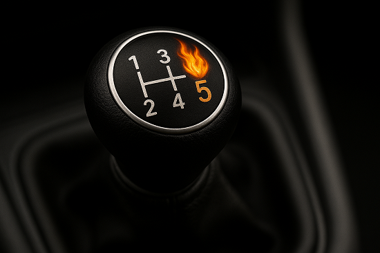 A gearstick going into overdrive